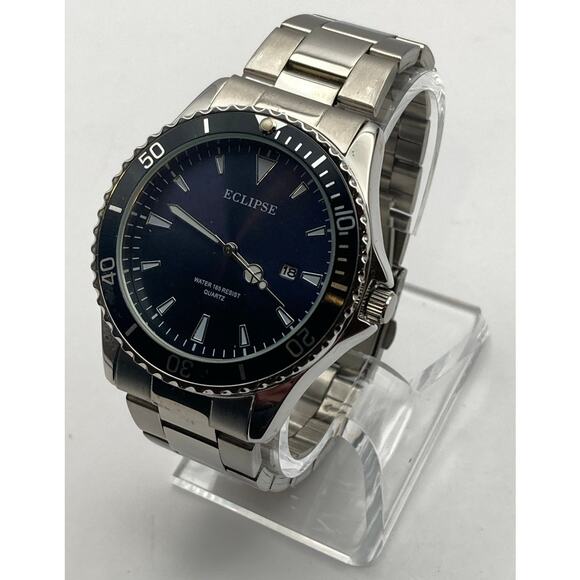 Eclipse Mens Watch 42mm - Date Indicator - WR 165ft- New Battery - Wrist 7-7.25 - Picture 2 of 7